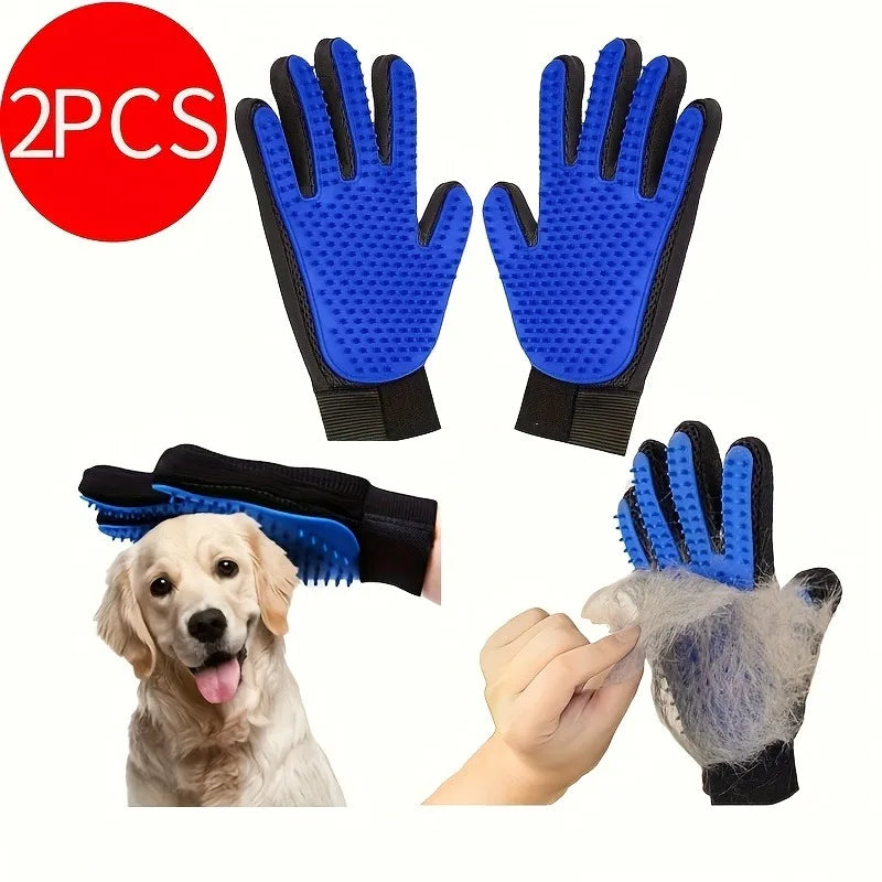 Gant de Toilettage Silicone 2-en-1 pour Chien et Chat