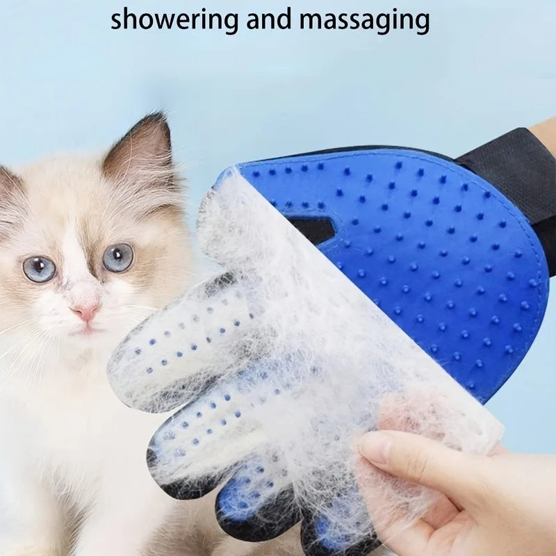 Gant de Toilettage Silicone 2-en-1 pour Chien et Chat