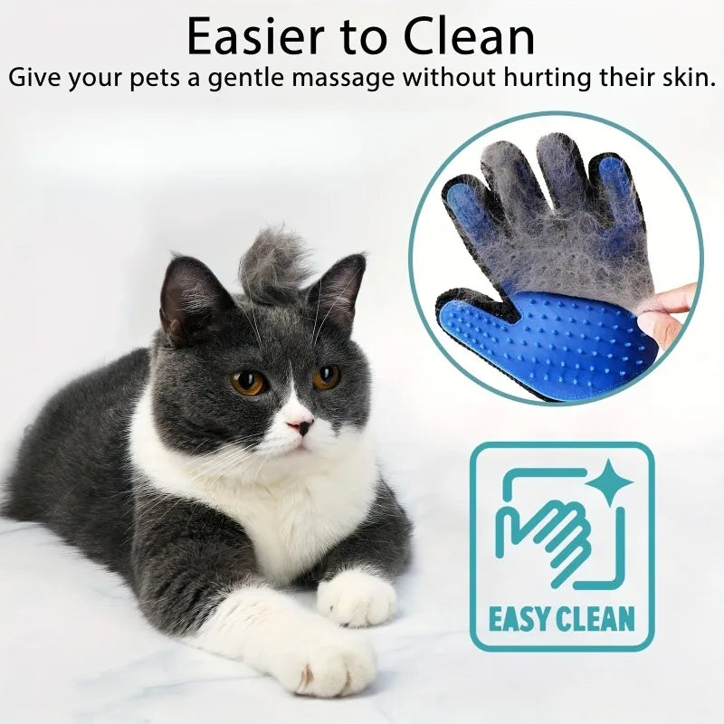 Gant de Toilettage Silicone 2-en-1 pour Chien et Chat