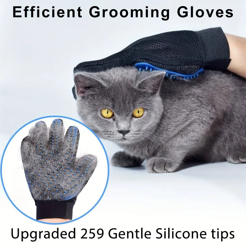 Gant de Toilettage Silicone 2-en-1 pour Chien et Chat
