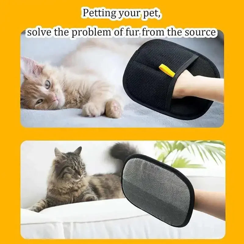 Gant de toilettage double-face pour chien et chat — Brosse anti-poils réutilisable, lot de 4