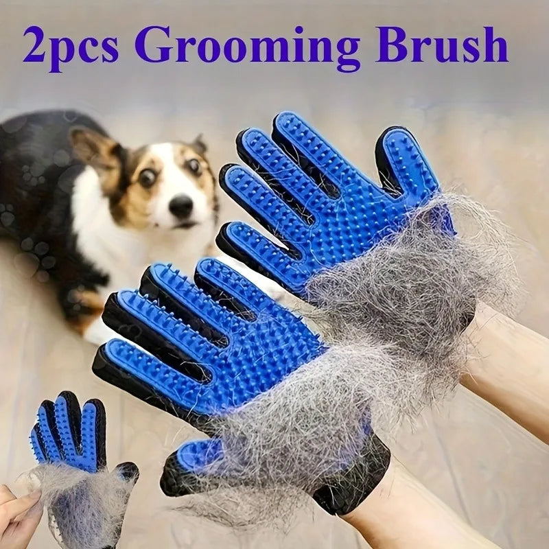 Gant de Toilettage Silicone 2-en-1 pour Chien et Chat