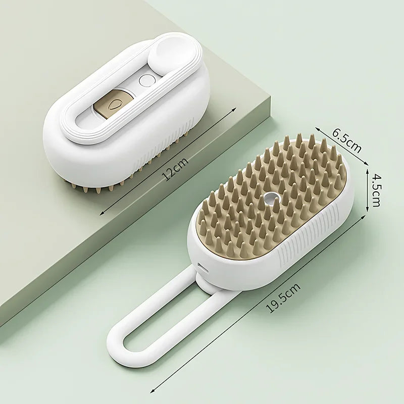 Brosse Anti-Poils Vapeur pour Chat - Nettoyage 3-en-1