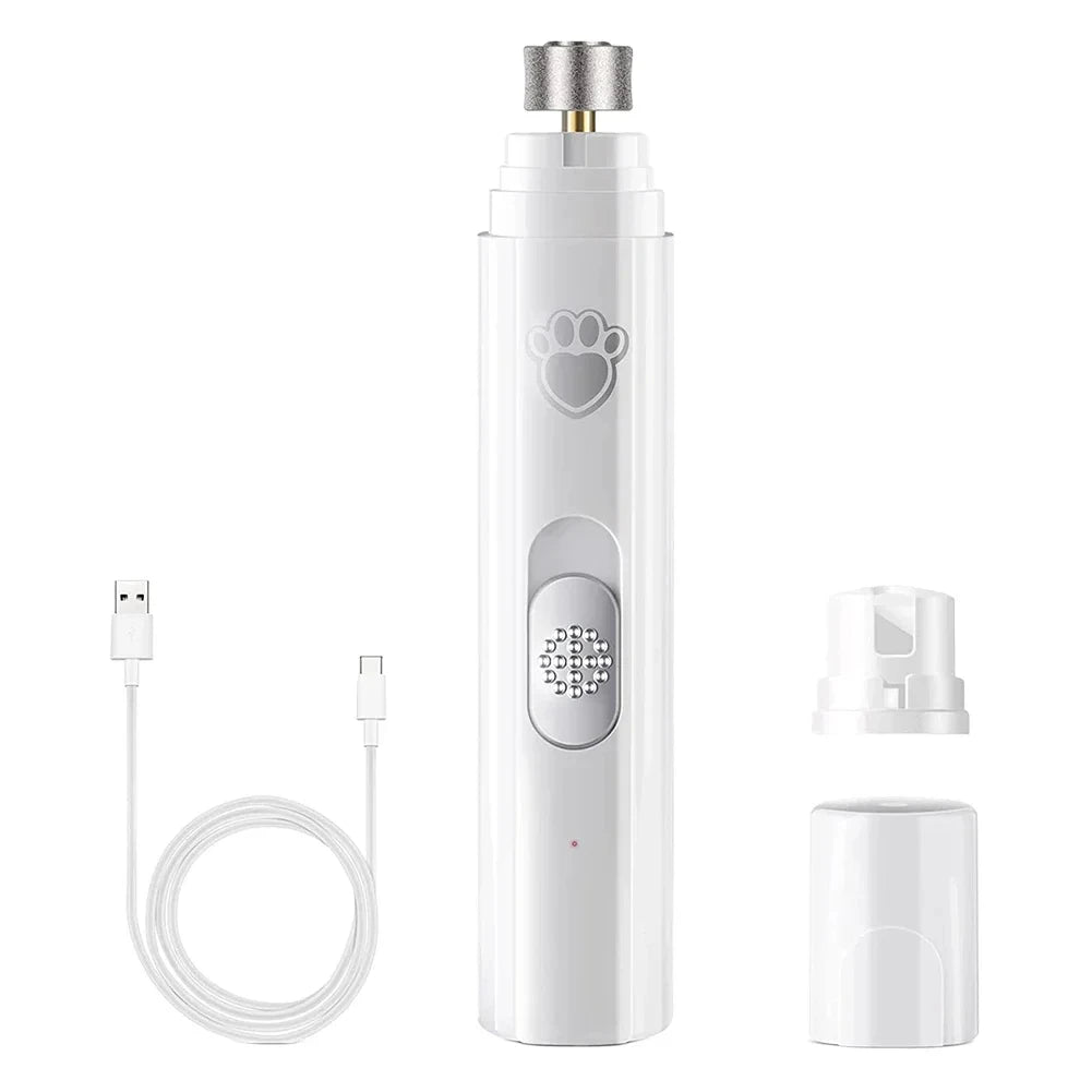 Lime électrique silencieuse pour griffes chien & chat — Soin indolore, lumière LED, rechargeable USB