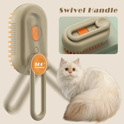Brosse Anti-Poils Vapeur pour Chat - Nettoyage 3-en-1