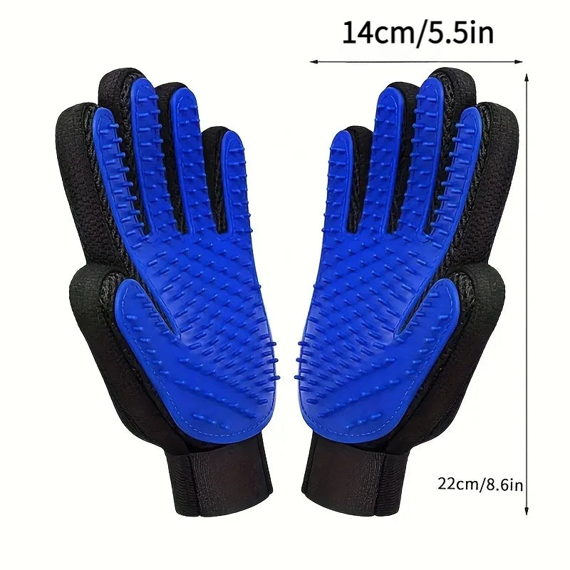 Gant de Toilettage Silicone 2-en-1 pour Chien et Chat