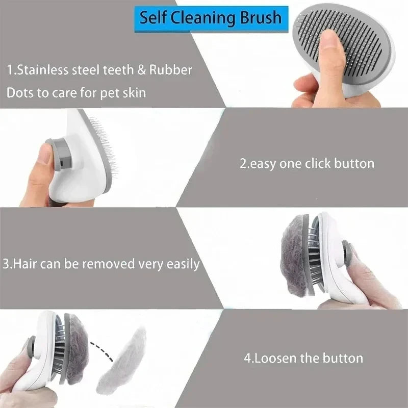 Brosse Auto-Nettoyante pour Chien et Chat