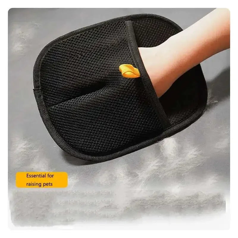 Gant de toilettage double-face pour chien et chat — Brosse anti-poils réutilisable, lot de 4
