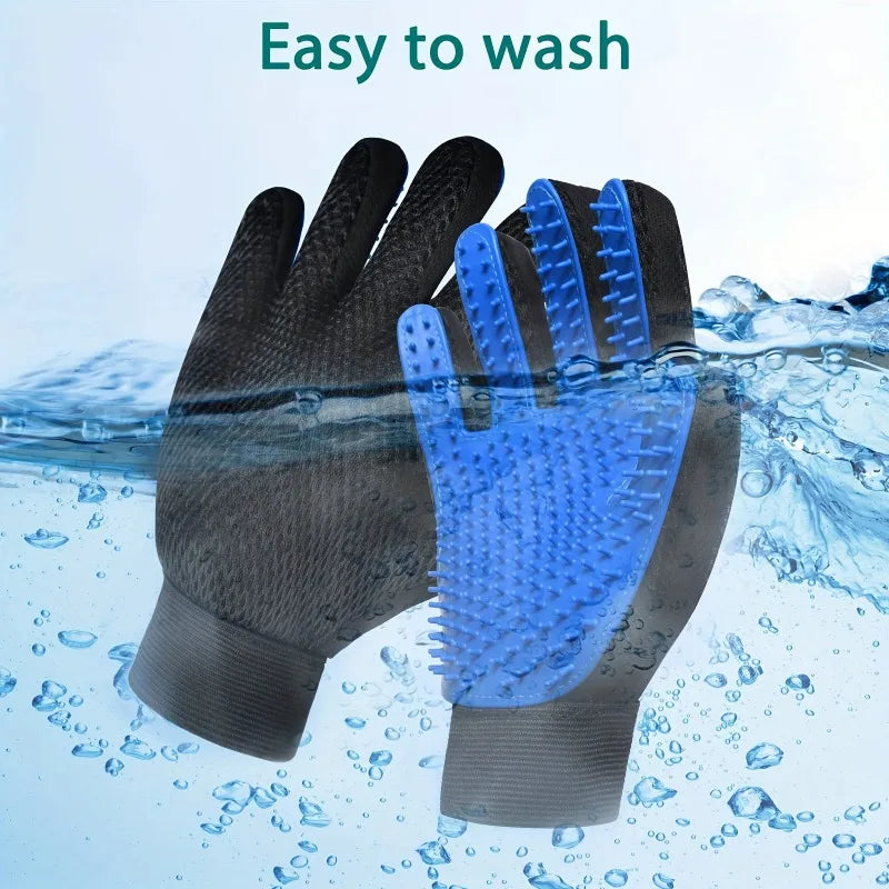 Gant de Toilettage Silicone 2-en-1 pour Chien et Chat
