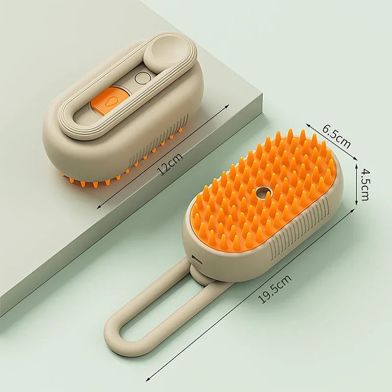 Brosse Anti-Poils Vapeur pour Chat - Nettoyage 3-en-1