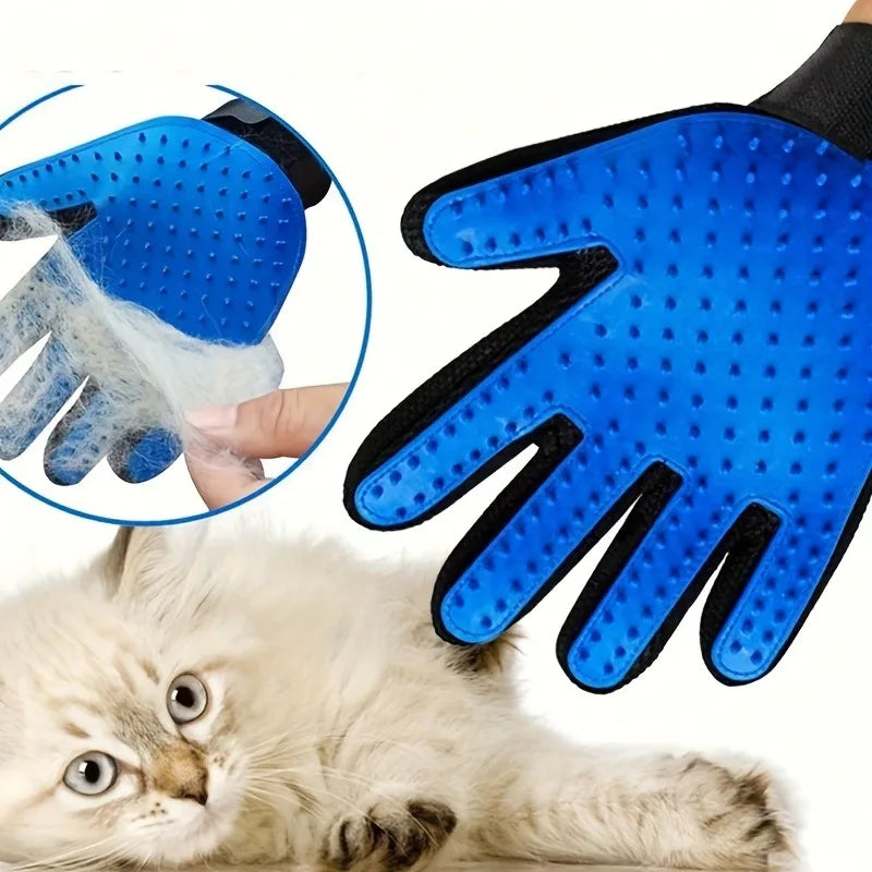 Gant de Toilettage Silicone 2-en-1 pour Chien et Chat